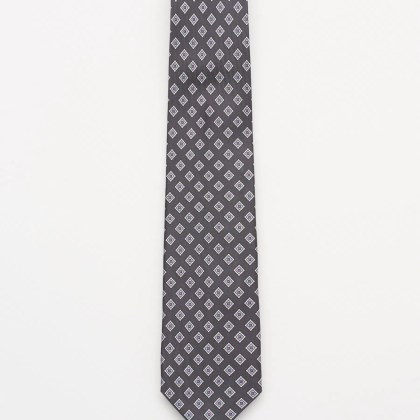 Bigi - Herren - Seidenkrawatte %27Nilo%27 dunkelgrau/hellblau/weiß gemustert Bigi - Herren - Seidenkrawatte %27Nilo%27 dunkelgrau/hellblau/weiß gemustert