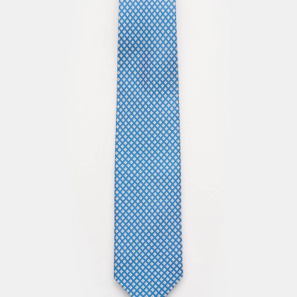 Bigi - Herren - Seidenkrawatte %27Nilo%27 blau/weiß/orange gemustert Bigi - Herren - Seidenkrawatte %27Nilo%27 blau/weiß/orange gemustert