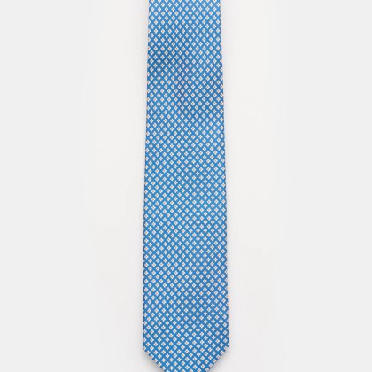 Bigi - Herren - Seidenkrawatte %27Nilo%27 blau/weiß/orange gemustert Bigi - Herren - Seidenkrawatte %27Nilo%27 blau/weiß/orange gemustert