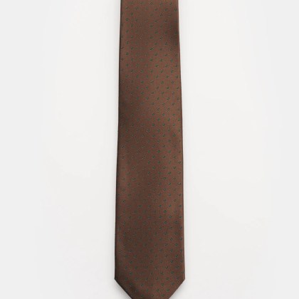 Bigi - Herren - Seidenkrawatte %27Rio%27 dunkelbraun/dunkelgrün gepunktet Bigi - Herren - Seidenkrawatte %27Rio%27 dunkelbraun/dunkelgrün gepunktet