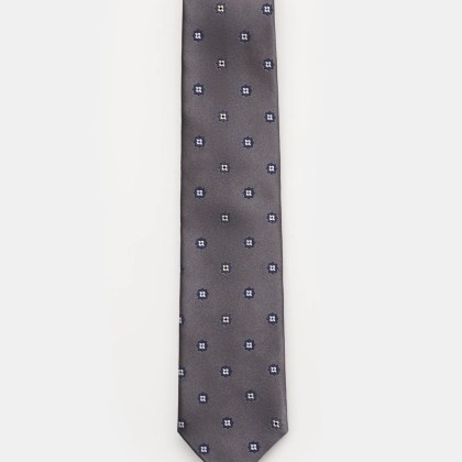 Bigi - Herren - Seidenkrawatte %27Rio%27 dunkelgrau/navy/silbergrau floral Bigi - Herren - Seidenkrawatte %27Rio%27 dunkelgrau/navy/silbergrau floral