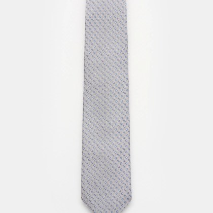 Bigi - Herren - Seidenkrawatte %27Volga%27 grau/navy/weiß gemustert Bigi - Herren - Seidenkrawatte %27Volga%27 grau/navy/weiß gemustert