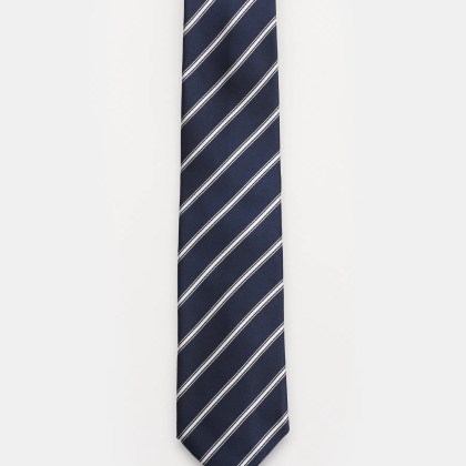 Bigi - Herren - Seidenkrawatte %27Senna%27 navy/offwhite gestreift Bigi - Herren - Seidenkrawatte %27Senna%27 navy/offwhite gestreift