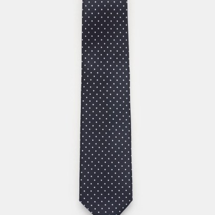 Bigi - Herren - Seidenkrawatte %27Cile%27 schwarz/weiß gepunktet Bigi - Herren - Seidenkrawatte %27Cile%27 schwarz/weiß gepunktet