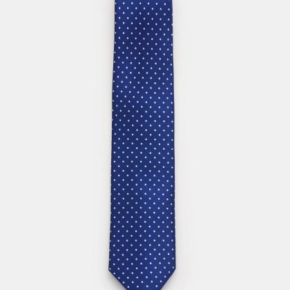 Bigi - Herren - Seidenkrawatte %27Cile%27 dunkelblau/weiß gepunktet Bigi - Herren - Seidenkrawatte %27Cile%27 dunkelblau/weiß gepunktet