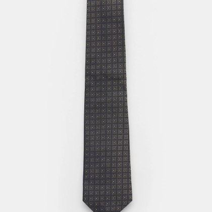 Borrelli - Herren - Seidenkrawatte oliv/schwarz/silbergrau gemustert Borrelli - Herren - Seidenkrawatte oliv/schwarz/silbergrau gemustert