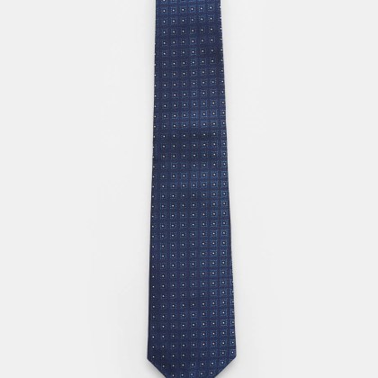 Borrelli - Herren - Seidenkrawatte navy/schwarz/silbergrau gemustert Borrelli - Herren - Seidenkrawatte navy/schwarz/silbergrau gemustert