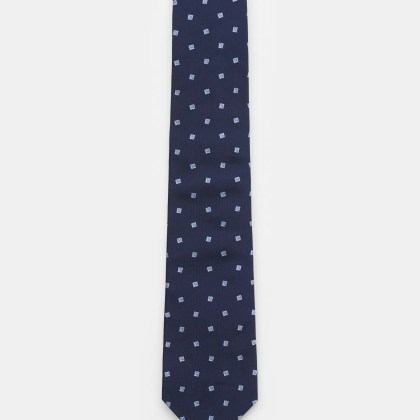 Borrelli - Herren - Seidenkrawatte navy/hellblau gemustert Borrelli - Herren - Seidenkrawatte navy/hellblau gemustert