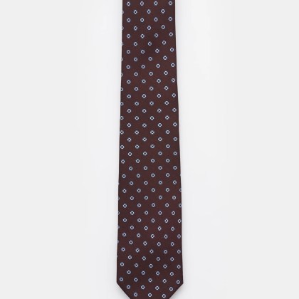 Borrelli - Herren - Seidenkrawatte dunkelbraun/rauchblau gemustert Borrelli - Herren - Seidenkrawatte dunkelbraun/rauchblau gemustert