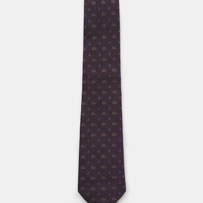 Borrelli - Herren - Seidenkrawatte dunkelbraun/navy/hellgrau gemustert Borrelli - Herren - Seidenkrawatte dunkelbraun/navy/hellgrau gemustert