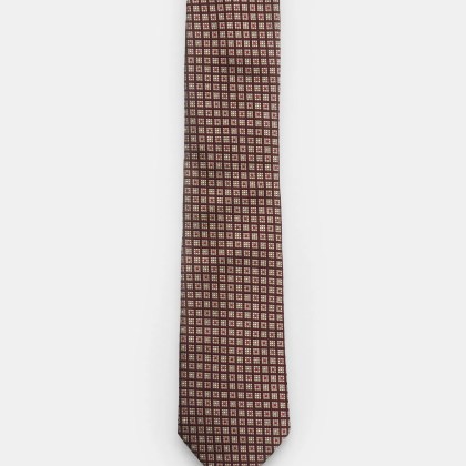 Zegna - Herren - Seidenkrawatte bordeaux/beige/rot kariert Zegna - Herren - Seidenkrawatte bordeaux/beige/rot kariert