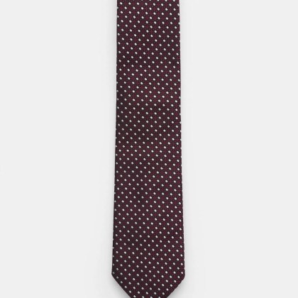 Zegna - Herren - Seidenkrawatte schwarz/dunkelrot/offwhite gemustert Zegna - Herren - Seidenkrawatte schwarz/dunkelrot/offwhite gemustert