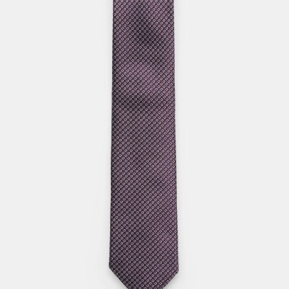 Zegna - Herren - Seidenkrawatte dunkelviolett/schwarz/weiß gemustert Zegna - Herren - Seidenkrawatte dunkelviolett/schwarz/weiß gemustert