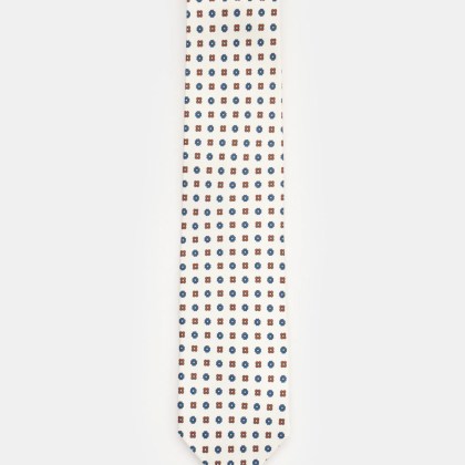 Eddy Monetti - Herren - Seidenkrawatte offwhite/navy/braun gemustert Eddy Monetti - Herren - Seidenkrawatte offwhite/navy/braun gemustert