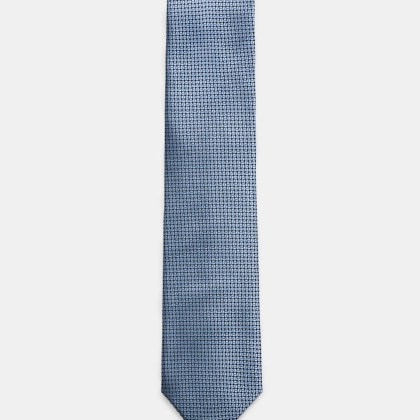 Zegna - Herren - Seidenkrawatte rauchblau/schwarz gemustert Zegna - Herren - Seidenkrawatte rauchblau/schwarz gemustert