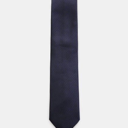 Zegna - Herren - Seidenkrawatte dunkelblau/schwarz gemustert Zegna - Herren - Seidenkrawatte dunkelblau/schwarz gemustert