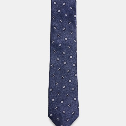 Zegna - Herren - Seidenkrawatte graublau/navy/offwhite gemustert Zegna - Herren - Seidenkrawatte graublau/navy/offwhite gemustert