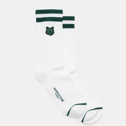 Maison Kitsuné - Herren - Strümpfe weiß/dunkelgrün Maison Kitsuné - Herren - Strümpfe weiß/dunkelgrün