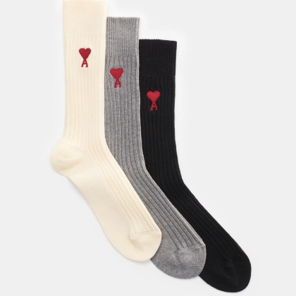 Ami Paris - Herren - Strümpfe 3er-Set creme/grau/schwarz Ami Paris - Herren - Strümpfe 3er-Set creme/grau/schwarz