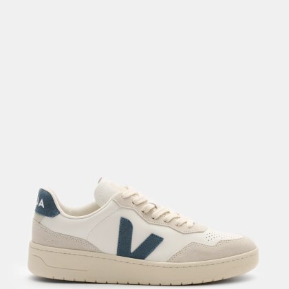 Veja - Herren - Sneaker %27V-90 O.T. Leather%27 offwhite/hellgrau/graublau Veja - Herren - Sneaker %27V-90 O.T. Leather%27 offwhite/hellgrau/graublau