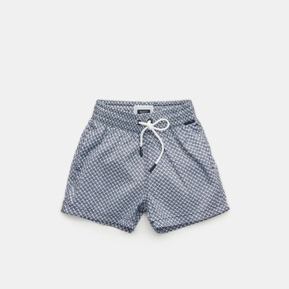 04651/ A trip in a bag - Herren - Kinder Badeshorts %27Kids Tile Swim%27 navy/weiß gemustert 04651/ A trip in a bag - Herren - Kinder Badeshorts %27Kids Tile Swim%27 navy/weiß gemustert