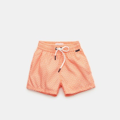 04651/ A trip in a bag - Herren - Kinder Badeshorts %27Kids Tile Swim%27 orange/weiß gemustert 04651/ A trip in a bag - Herren - Kinder Badeshorts %27Kids Tile Swim%27 orange/weiß gemustert