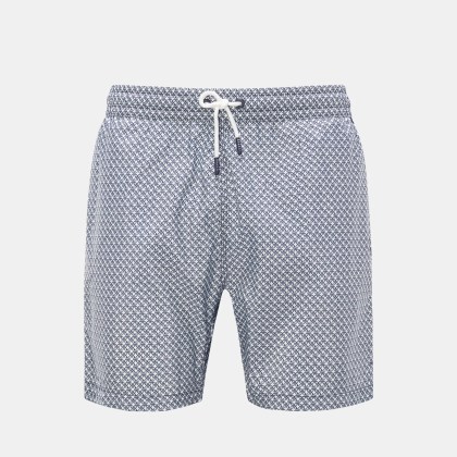04651/ A trip in a bag - Herren - Badeshorts %27Tile Swim%27 navy/weiß gemustert 04651/ A trip in a bag - Herren - Badeshorts %27Tile Swim%27 navy/weiß gemustert