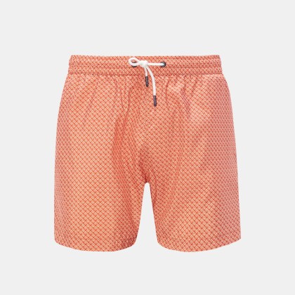 04651/ A trip in a bag - Herren - Badeshorts %27Tile Swim%27 orange/weiß gemustert 04651/ A trip in a bag - Herren - Badeshorts %27Tile Swim%27 orange/weiß gemustert
