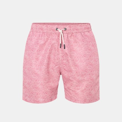 04651/ A trip in a bag - Herren - Badeshorts %27Seamap%27 hellrot/weiß gemustert 04651/ A trip in a bag - Herren - Badeshorts %27Seamap%27 hellrot/weiß gemustert