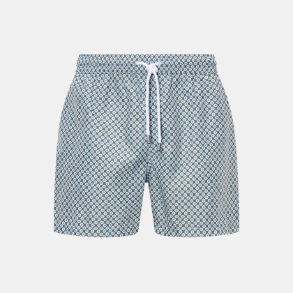 Fedeli - Herren - Badeshorts %27Madeira Airstop%27 oliv/blau gemustert Fedeli - Herren - Badeshorts %27Madeira Airstop%27 oliv/blau gemustert