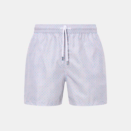 Fedeli - Herren - Badeshorts %27Madeira Airstop%27 hellblau/koralle gemustert Fedeli - Herren - Badeshorts %27Madeira Airstop%27 hellblau/koralle gemustert