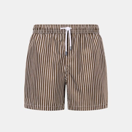 Fedeli - Herren - Badeshorts %27Madeira Airstop%27 dunkelbraun/weiß gestreift Fedeli - Herren - Badeshorts %27Madeira Airstop%27 dunkelbraun/weiß gestreift