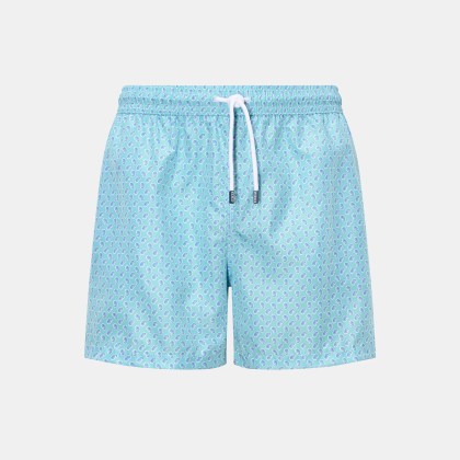 Fedeli - Herren - Badeshorts %27Madeira Airstop%27 türkis/weiß/blau gemustert Fedeli - Herren - Badeshorts %27Madeira Airstop%27 türkis/weiß/blau gemustert
