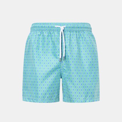 Fedeli - Herren - Badeshorts %27Madeira Airstop%27 türkis/blau/weiß gemustert Fedeli - Herren - Badeshorts %27Madeira Airstop%27 türkis/blau/weiß gemustert