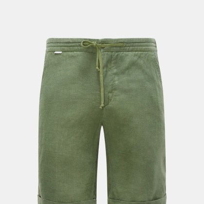 04651/ A trip in a bag - Herren - Leinen-Bermudas %27Linen Bermuda%27 grün 04651/ A trip in a bag - Herren - Leinen-Bermudas %27Linen Bermuda%27 grün