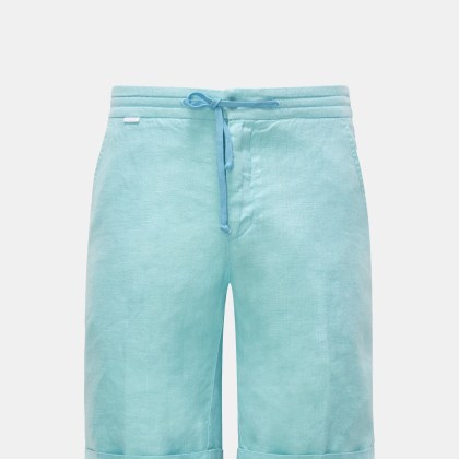 04651/ A trip in a bag - Herren - Leinen-Bermudas %27Linen Bermuda%27 türkis 04651/ A trip in a bag - Herren - Leinen-Bermudas %27Linen Bermuda%27 türkis