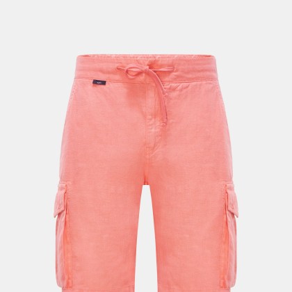 04651/ A trip in a bag - Herren - Leinen Cargo-Bermudas %27Linen Cargo%27 koralle 04651/ A trip in a bag - Herren - Leinen Cargo-Bermudas %27Linen Cargo%27 koralle