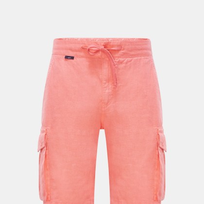 04651/ A trip in a bag - Herren - Leinen Cargo-Bermudas %27Linen Cargo%27 koralle 04651/ A trip in a bag - Herren - Leinen Cargo-Bermudas %27Linen Cargo%27 koralle