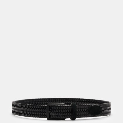 Veneta Cinture - Herren - Flechtgürtel schwarz Veneta Cinture - Herren - Flechtgürtel schwarz