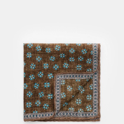 Rosi Collection - Herren - Einstecktuch %27Ted%27 braun meliert/azurblau/offwhite gemustert Rosi Collection - Herren - Einstecktuch %27Ted%27 braun meliert/azurblau/offwhite gemustert