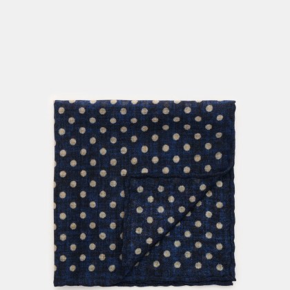Rosi Collection - Herren - Einstecktuch navy/beige gepunktet Rosi Collection - Herren - Einstecktuch navy/beige gepunktet