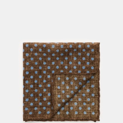 Rosi Collection - Herren - Einstecktuch braun/rauchblau gepunktet Rosi Collection - Herren - Einstecktuch braun/rauchblau gepunktet