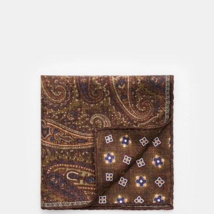 Rosi Collection - Herren - Seiden-Einstecktuch %27Easy%27 dunkelbraun/oliv/blau gemustert Rosi Collection - Herren - Seiden-Einstecktuch %27Easy%27 dunkelbraun/oliv/blau gemustert