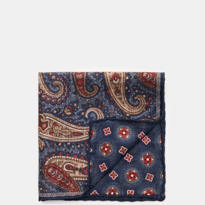 Rosi Collection - Herren - Seiden-Einstecktuch %27Easy%27 dunkelblau/dunkelrot/braun gemustert Rosi Collection - Herren - Seiden-Einstecktuch %27Easy%27 dunkelblau/dunkelrot/braun gemustert