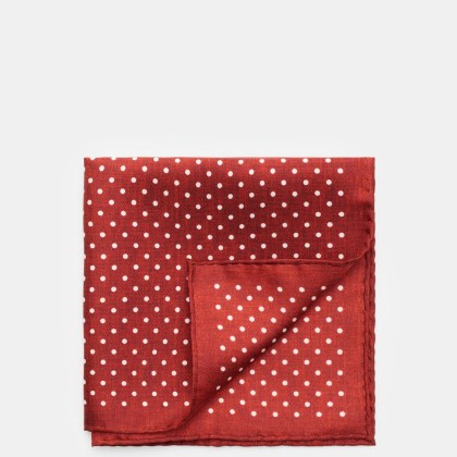 Rosi Collection - Herren - Seiden-Einstecktuch dunkelrot gepunktet Rosi Collection - Herren - Seiden-Einstecktuch dunkelrot gepunktet