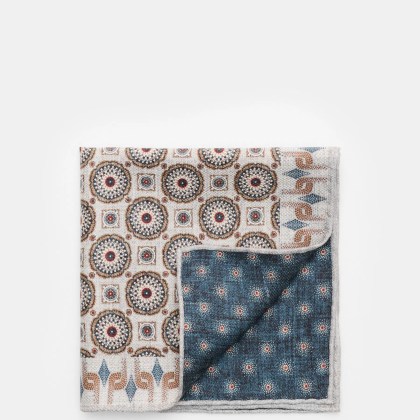 Rosi Collection - Herren - Seiden-Einstecktuch %27Easy%27 grau/braun/graublau gemustert Rosi Collection - Herren - Seiden-Einstecktuch %27Easy%27 grau/braun/graublau gemustert