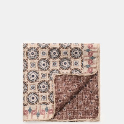 Rosi Collection - Herren - Seiden-Einstecktuch %27Easy%27 beige/braun/bordeaux gemustert Rosi Collection - Herren - Seiden-Einstecktuch %27Easy%27 beige/braun/bordeaux gemustert