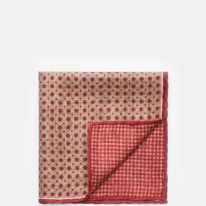 Rosi Collection - Herren - Einstecktuch %27Easy%27 rot/hellbraun/weiß gemustert Rosi Collection - Herren - Einstecktuch %27Easy%27 rot/hellbraun/weiß gemustert