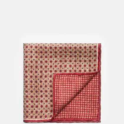 Rosi Collection - Herren - Einstecktuch %27Easy%27 rot/hellbraun/weiß gemustert Rosi Collection - Herren - Einstecktuch %27Easy%27 rot/hellbraun/weiß gemustert