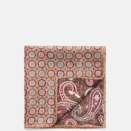 Rosi Collection - Herren - Seiden-Einstecktuch %27Easy%27 braun/dunkelbraun/dunkelrot gemustert Rosi Collection - Herren - Seiden-Einstecktuch %27Easy%27 braun/dunkelbraun/dunkelrot gemustert